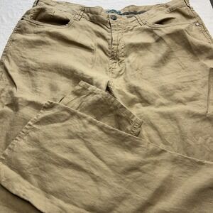 Cubavera Linen  Chino Pants‎ Men's Sz 40 X 32 Khaki Flat Front Preppy Trousers